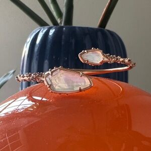 Kendra Scott Rose Gold Opal-Effect Hinged Cuff Bracelet